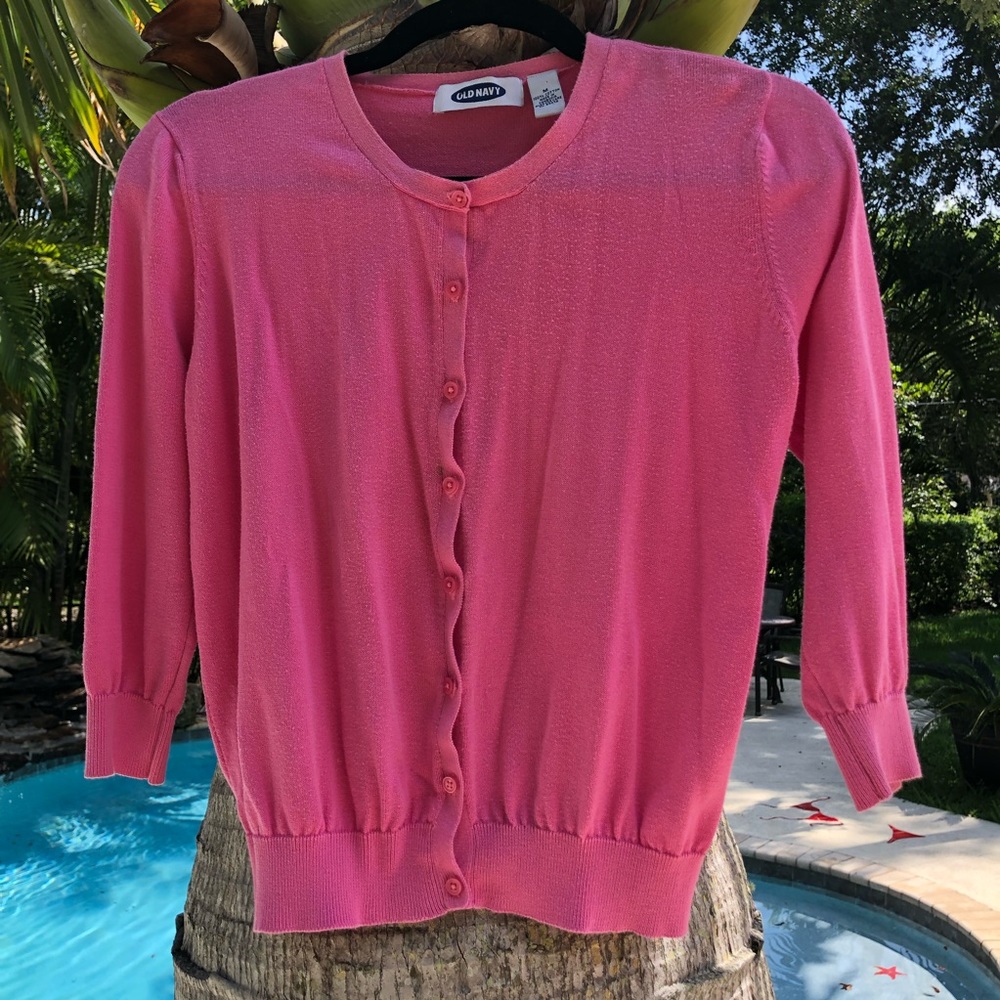 Pink Cropped Cardigan - Picture 2 of 3